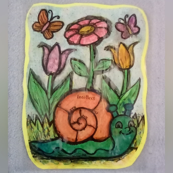 🎨Flowers & Snail Watercolor Painting Art🖼